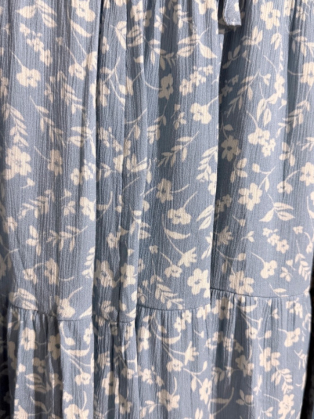 Light Blue Floral Tiered Maxi Skirt - Picture 5 of 12
